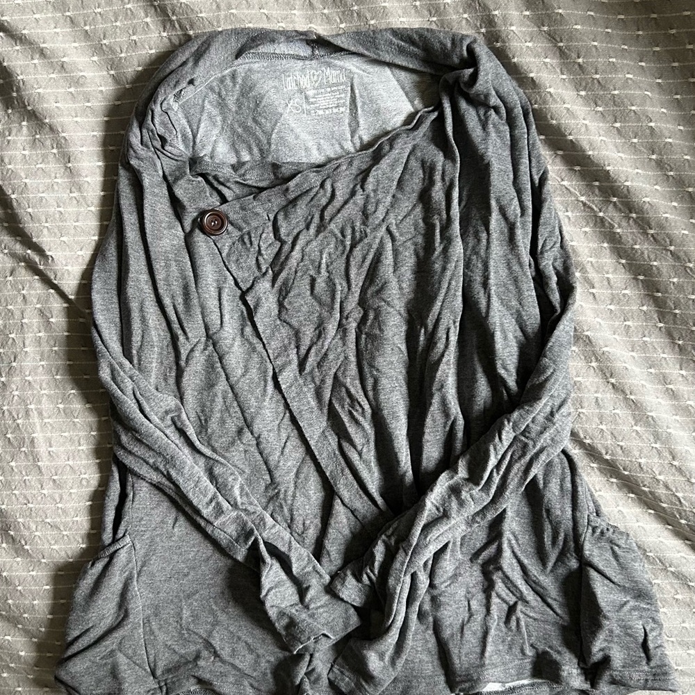 Latched Mama - Gray Convertible Nursing Cardigan - XS